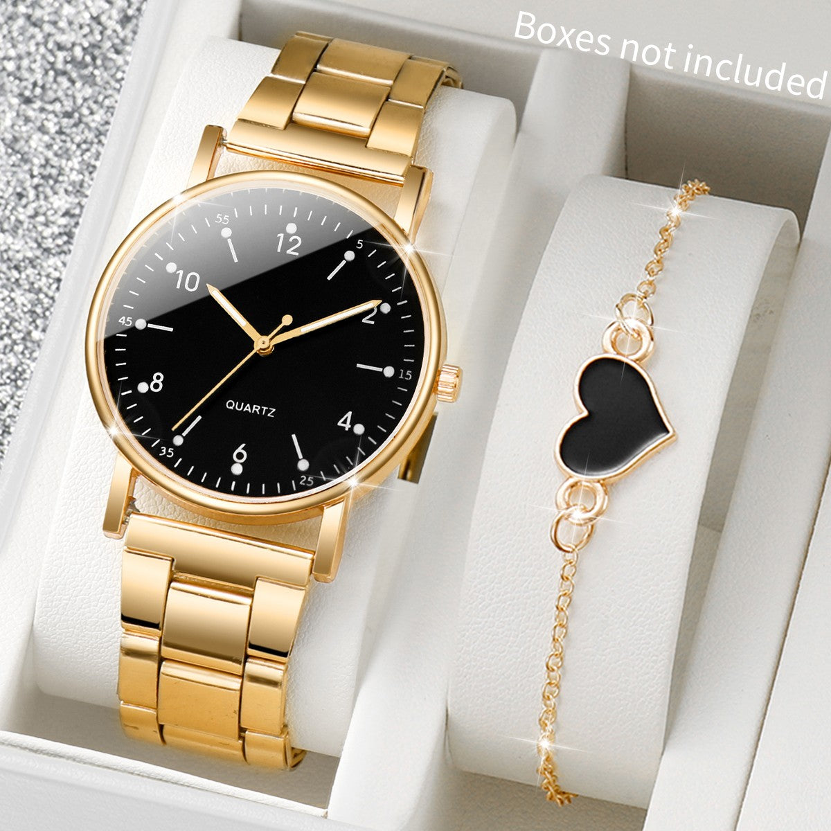 2/4PCS Fashion Arabic Dial Women Watches Simple Quaretz Wristwatch with Bracelets Set Reloj Mujer?Without Box?