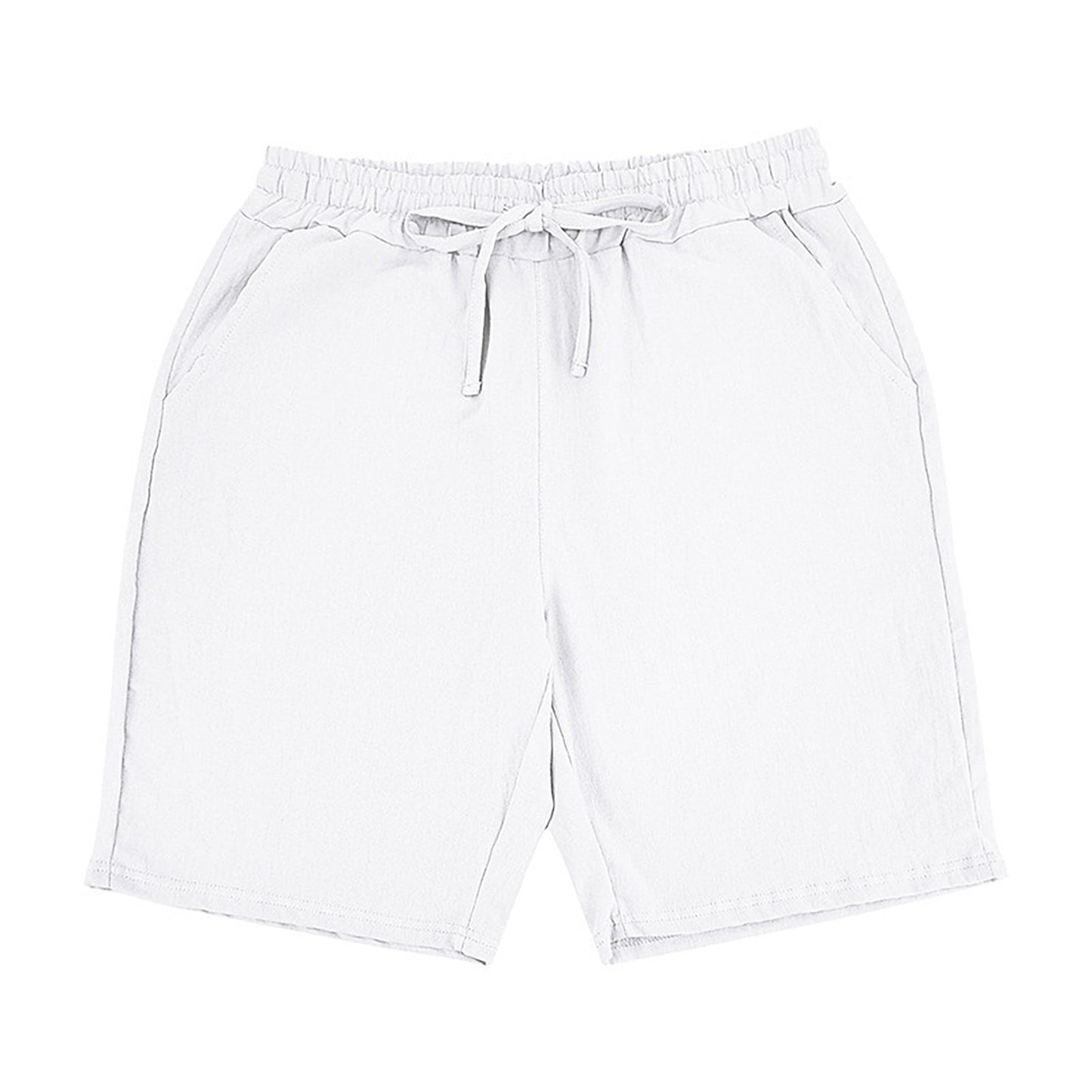 2024 New Men'S Cotton Linen Shorts Pants Male Summer Breathable Solid Color Linen Short Trousers Fitness Streetwear M-4xl