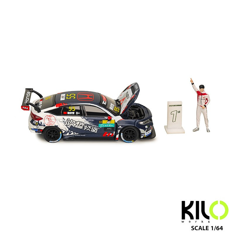 Novidade em Estoque Kilo Works 1:64 Honda Civic Type R Tcr 2025 Apa Xpo Exhibition Edição Limitada Modelos em Miniatura de Liga Fundida Brinquedos