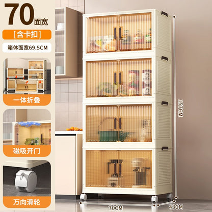 Large Volume Multifunction Folding Living Room Cabinet Closet Organizer With Wheel Stackable Sundries Large Capacity Storage Box