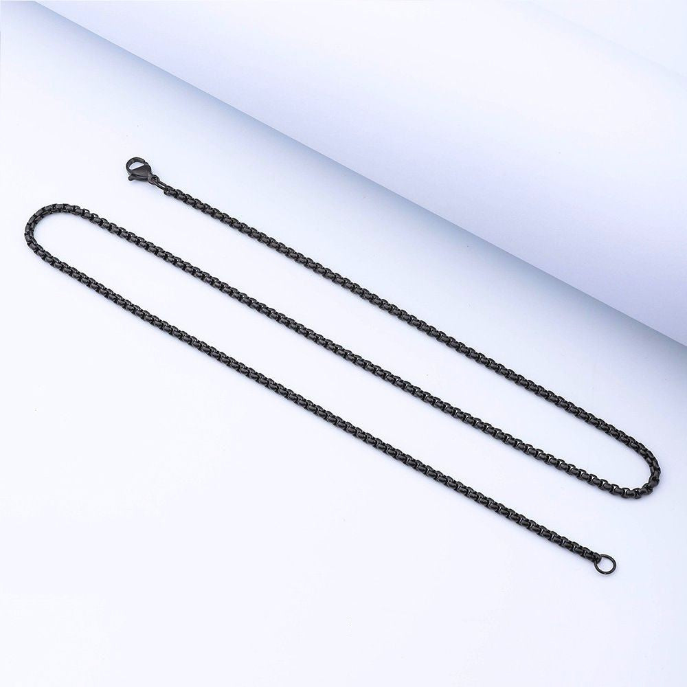 Retro Men Stainless Steel Rolo Square Box Chain Necklace for Men Women Gold Silver Color Choker Metal Jewelry DIY Accessories