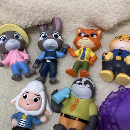 6pc/Set Zootopia Action Figure Judy Nick Disney Cartoon Cute Model Toy Kawaii Collection Doll Desktop Ornament Decoration Gift