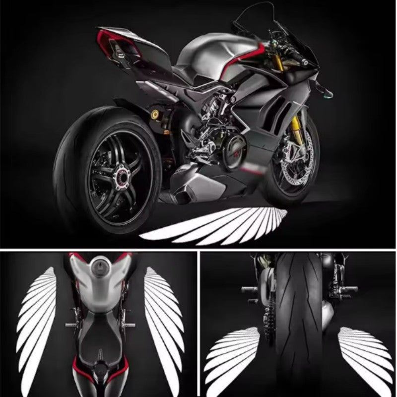 Luz Projetora LED para Motocicleta, Lâmpada de Projeção Asas de Anjo, Luz Decorativa de Modificação para Moto e Patinete Elétrico