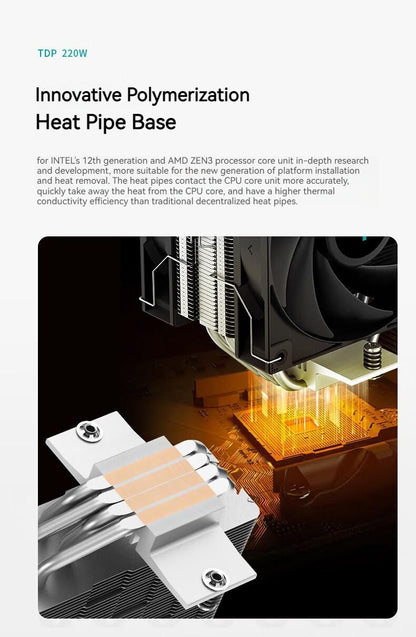 DEEPCOOL AG400 4 Heat pipes Dual Fan CPU Air-Cooling Radiator 2000RPM Desktop Cooling Fan For Intel LGA1700 1200 115X AMD AM4