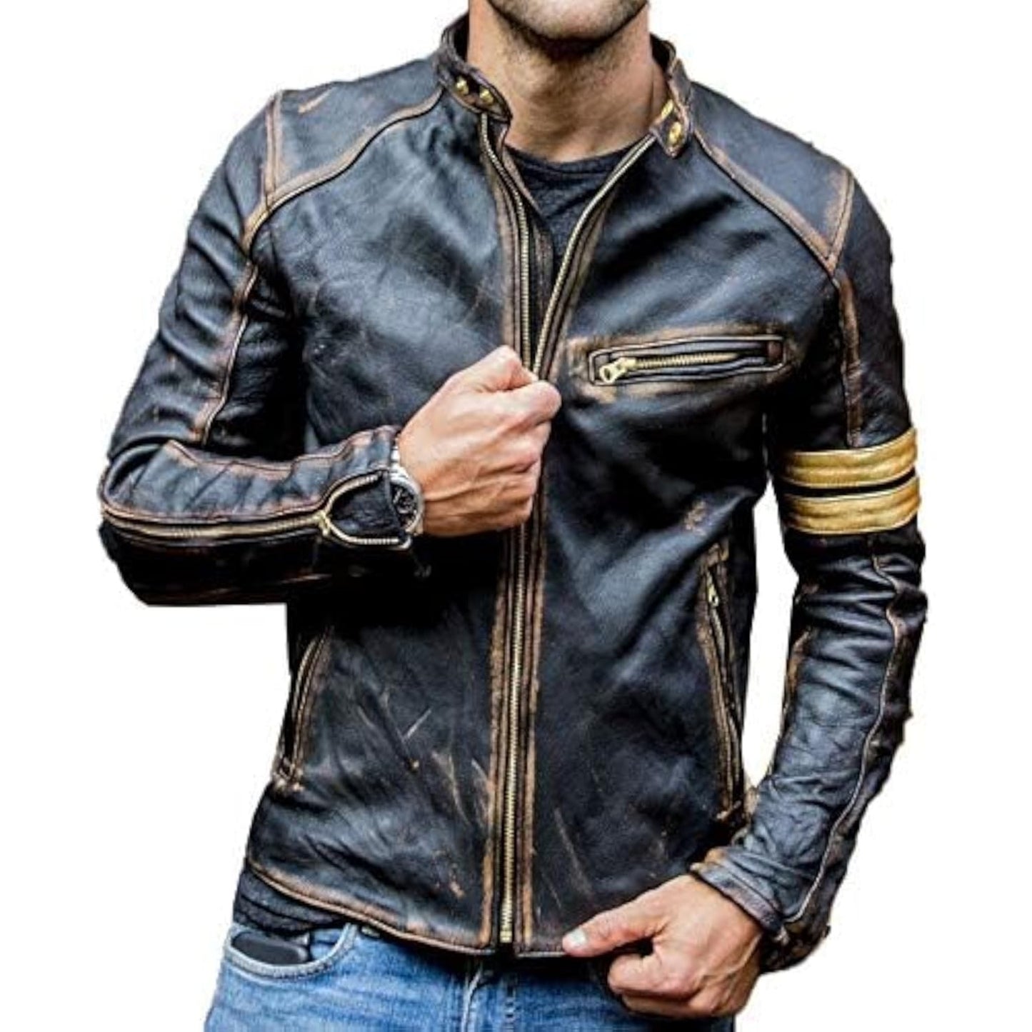 Retro Fashion Leather Jacket Streetwear Blazer Casual Jackets Men Outerwear Leather Moto Jacket Trend Brand Men's New Clothing