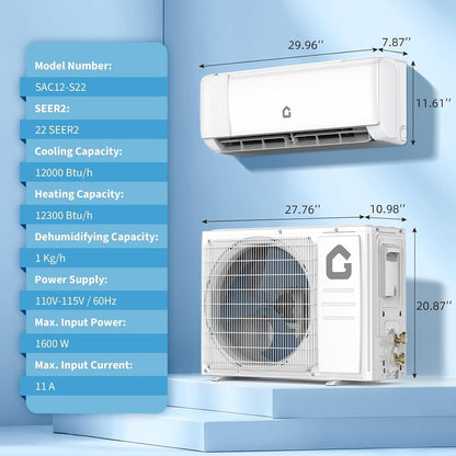 Ar-Condicionado Split Inverter 12000 BTUs Quente/Frio 230V com Wi-Fi, Sem Duto, de Parede com Controle Remoto e Kit de Instalação