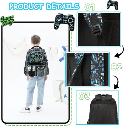 Meetbelify Mochila para Meninos Mochilas para Alunos do Ensino Fundamental Pré-Escolar Infantil Mochila Escolar Fofa com Lancheira e Estojo