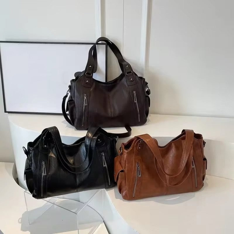 Bolsas de Ombro com Compartimento Interno Macio de Alta Qualidade Cores Contrastantes Bolsas Transversais para Mulheres Bolsas de Mão de Couro PU Modernas