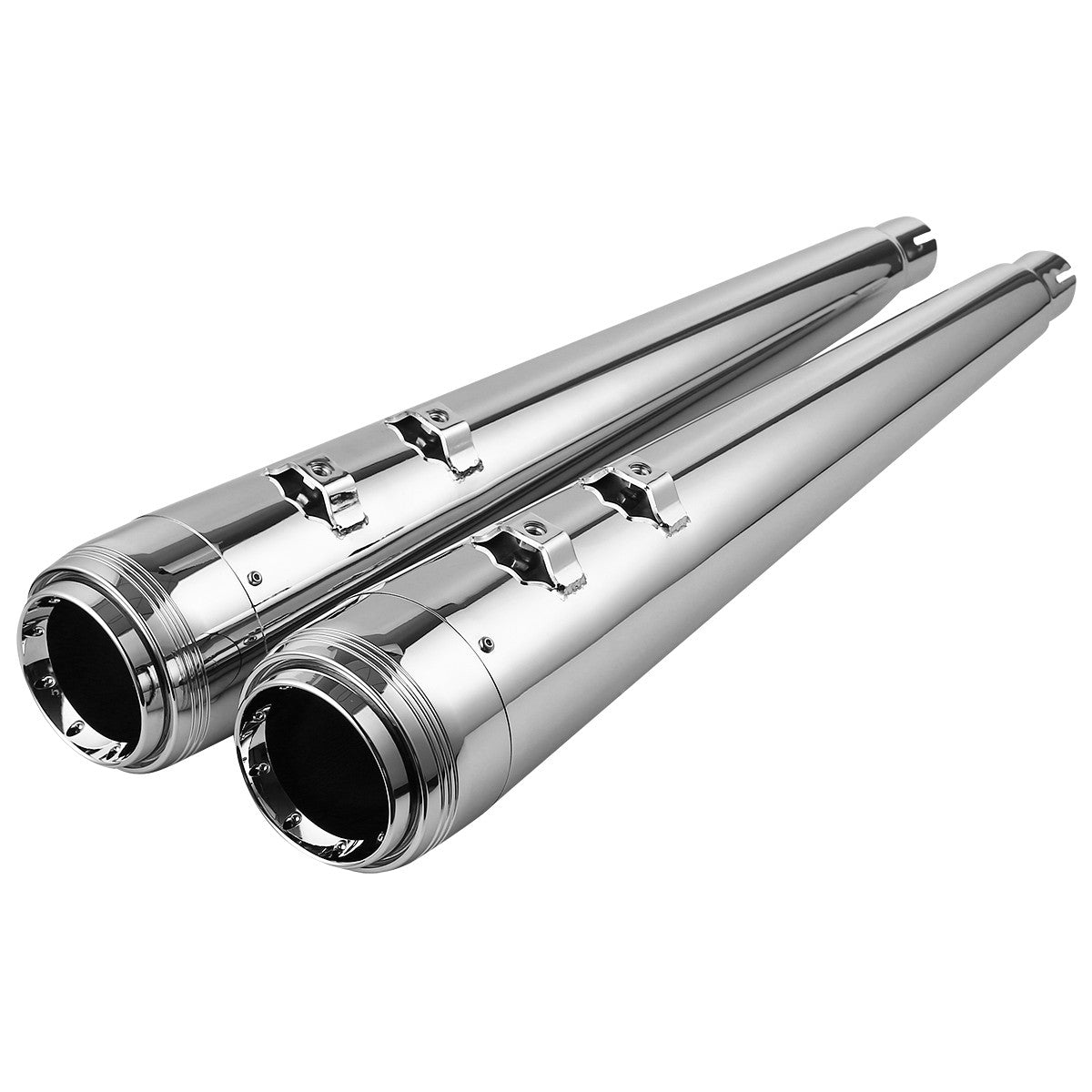 Motorcycle 4" Slip On Mufflers Dual Exhaust Pipes For Harley Touring Road King Road Glide Electra Glide 1995-2016 Black/Chrome