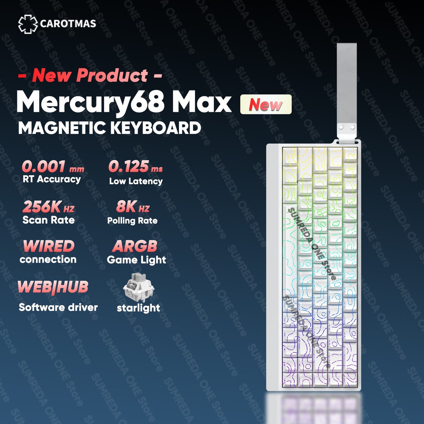 IROK Carotmas Mercury68 Max mars68 pro Mercury 68 Gaming Teclado Mecânico Magnético Rapid Trigge 0.001 8K Teclado Gamer Com Fio