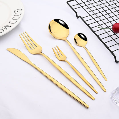 6Set/30Pcs Pink Silver Dinnerware Set Stainless Steel Knife Ckae Fork Spoon Cutlery Set Tableware Silverware Set Dropshipping