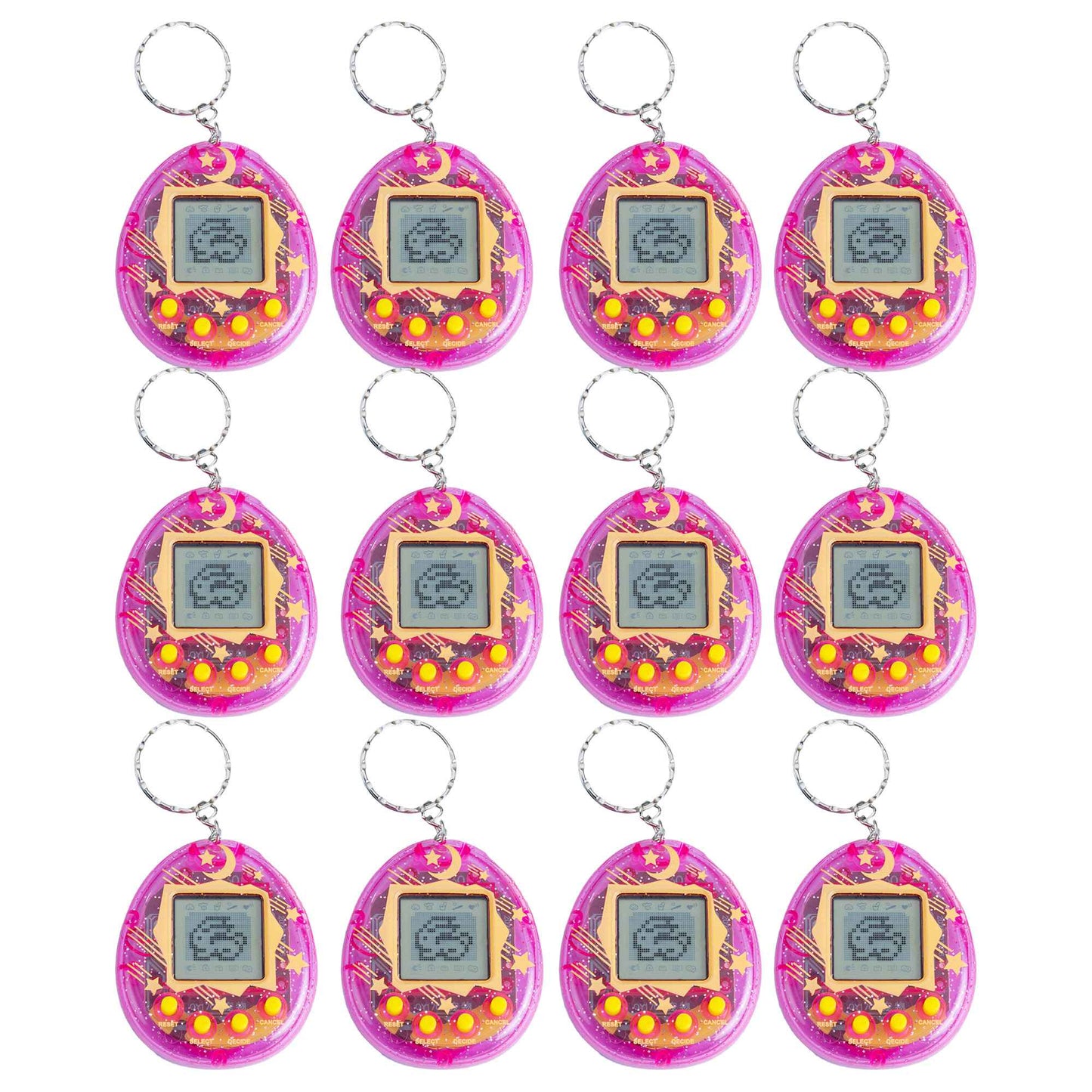 64-6PCS Virtual Pet Keychain Tamagotchi Electronic Toys for kids Video Game Party Favors Birthday Gifts School Classroom Prizes