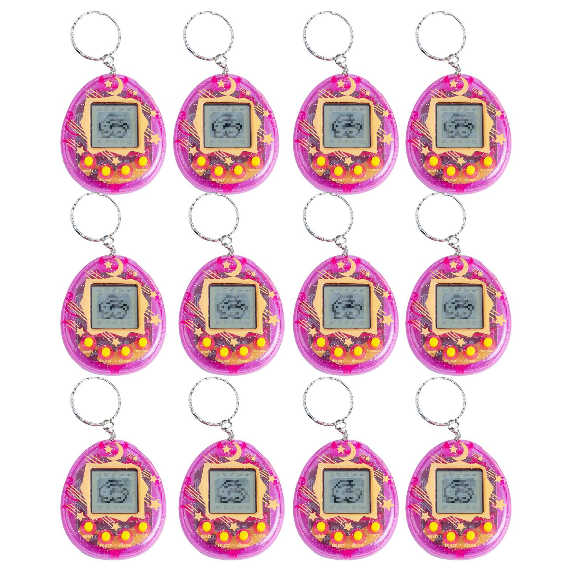64-6PCS Virtual Pet Keychain Tamagotchi Electronic Toys for kids Video Game Party Favors Birthday Gifts School Classroom Prizes