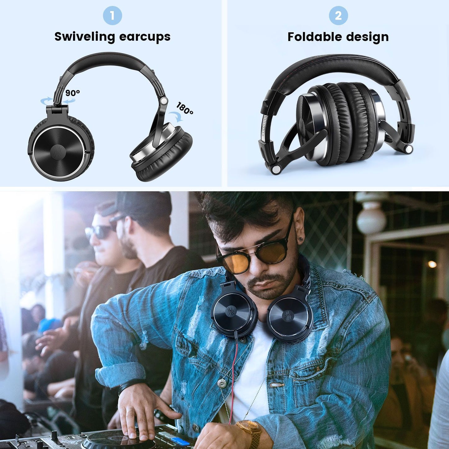 Oneodio Pro 10 Wired Studio Headphones Stereo Professional DJ Headphone with Mic Over Ear Monitor Earphones Bass Headsets
