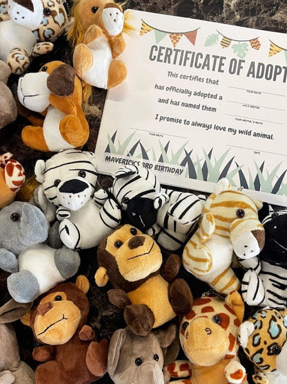 10-50 PCS Small Safari Stuffed Animals Bulk 12cm Jungle Animal Mini Plush Toys for Party Favors Birthday Baby Shower Gift Bags