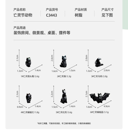 10-100pcs Halloween Mini Funny Ghost Owl Bat Figurine Desktop Decoration DIY Accessories Resin Micro Landscape Home Decorations