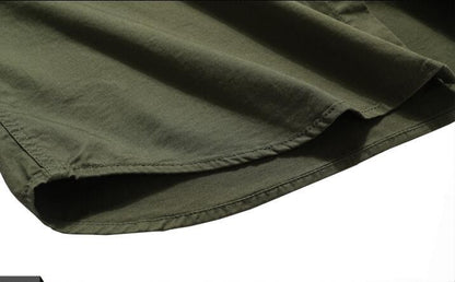 New Summer Men Short Sleeve Tooling Shirts Military Stytle Multi Pockets Cargo Shirts High Quality Men Cotton Casual Shirts 5XL