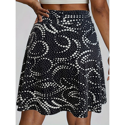 Plus Size 1XL-5XL New Women's Fashion High-Waisted Slim-Fit A-Line Printed Shorts Skirt Ladies High Rise  A-line Mini Skirt