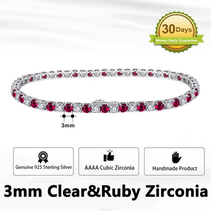 ORSA JEWELS Authentic 925 Sterling Silver Tennis Chain Bracelet Moulding Process Hanmade High-end Hand Chain for Man Woman SB128