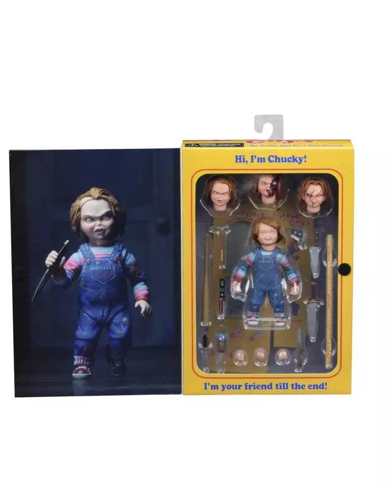 Genuine Real Original Halloween NECA GOOD GUYS CHUCKY Horror Doll PVC Figure Collectible Model Toy 10cm