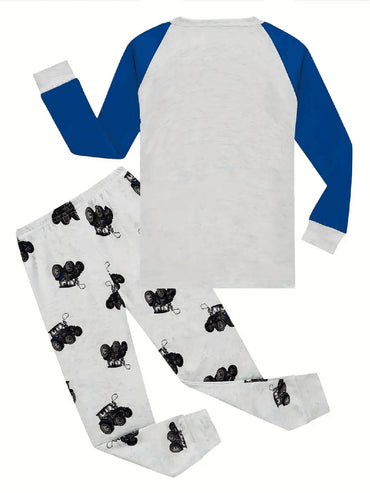 Toddler Boys Long-sleeved Truck Print Pajamas Sets Kids Boy Home Wear Set Cartoon Pajamas Two-piece Set