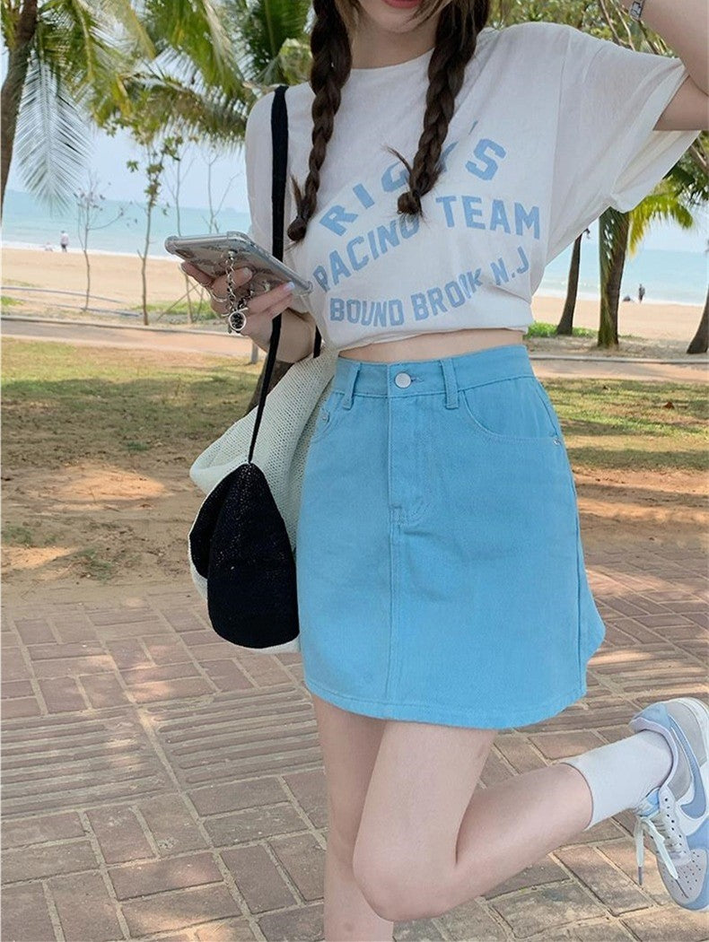 new summer fashion cusual brand female women girls Denim Skirt