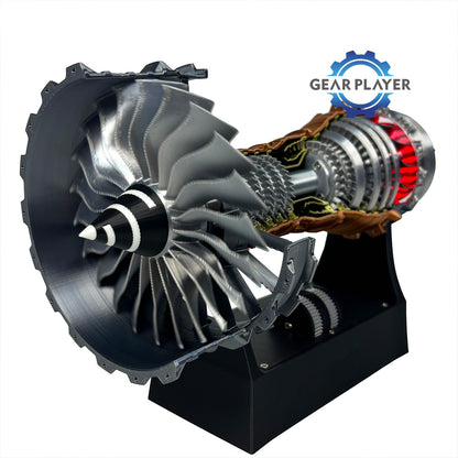 Kit de Modelo de Motor Turbojato com Velocidade Ajustável e Simulação de Chama Traseira para Montagem DIY e Projetos de Ciência