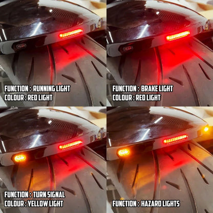 Motorcycle Rear Mudguard With LED Light Turn Signal Brake Lamp Iron Fender For Harley Softail Breakout FXBRS Rocker 2008-2017
