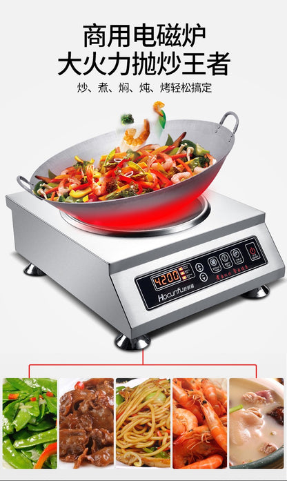 Fogão de indução comercial 3500W côncavo de alta potência fogão elétrico de fritar 4200W wok elétrico fogão de indução