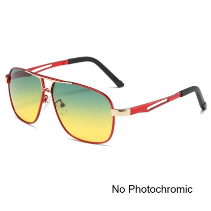 Men Night Vision Polarized Photochromic Sunglasses Aviator Style Yellow Color Change Lenses Driving Sun Glasses