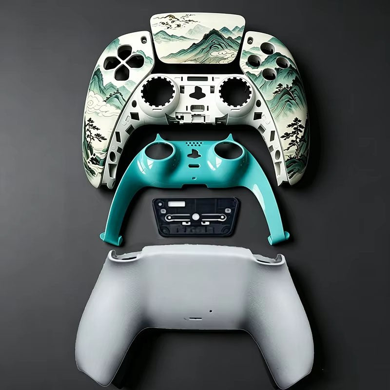 Replacement Housing Shell Kit Compatible For PS5 Controller Faceplate Touchpad Trim Back Cover Pattern Decorative Modding Parts