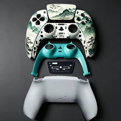 Replacement Housing Shell Kit Compatible For PS5 Controller Faceplate Touchpad Trim Back Cover Pattern Decorative Modding Parts