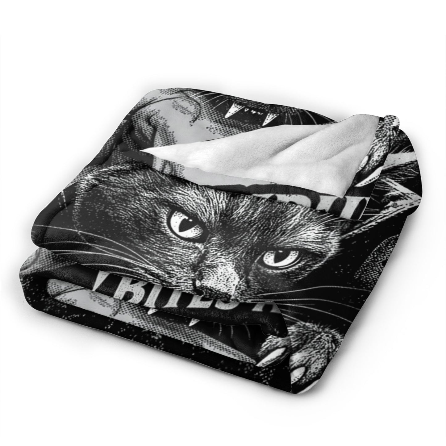 Funny Vampurr Vampire Cat Bites Again Flannel Blankets Halloween Awesome Throw Blanket for Quilt 200x150cm Soft