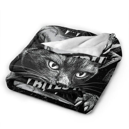 Funny Vampurr Vampire Cat Bites Again Flannel Blankets Halloween Awesome Throw Blanket for Quilt 200x150cm Soft