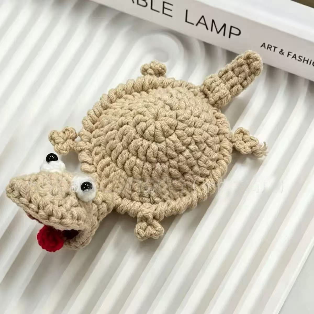 Funny Crochet Animal Coaster Finished Handwoven Coaster Coffee Cup Decor Gift