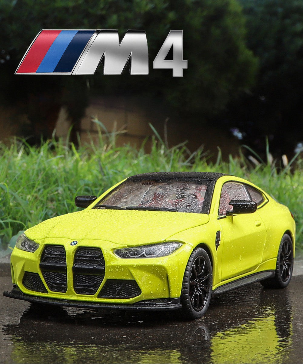 1:24 BMW THE M4 IM Liga Minicarro de Metal Fundido Escala Modelo de Carro Som?Luz Simulação Coleção Brinquedo Infantil Veículo Presente