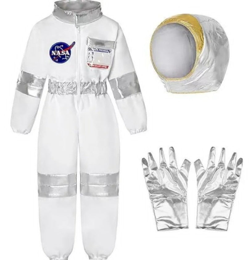 Cosplay Costume Pink Astronaut Height100-150 Pop Space-Themed Dress-Up Outfits Space Explorer Role-Play Jumpsuit Park Performanc