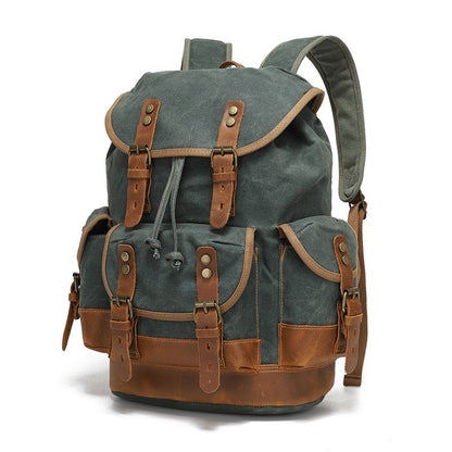 Vintage Canvas Backpacks for Men Laptop Daypacks Waterproof Rucksacks Large Waxed Mountaineering Travel Pack vintage backpack