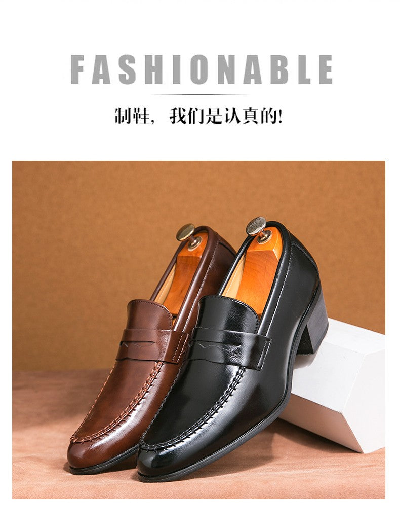 Classic Men's Dress Shoes High Heeled Casual Patry Business Leathers Shoes For Men Classic Wedding Men Formal Social Shoes Man