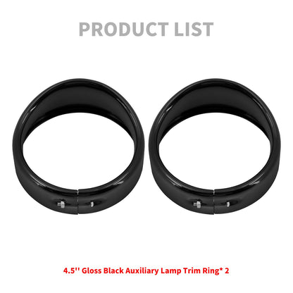 Anel de Acabamento do Farol de 7'' para Motocicleta + Capa de Luz de Neblina de 4.5'' + Anel de Acabamento do Pisca Estilo Visor para Harley Touring Road King Softail