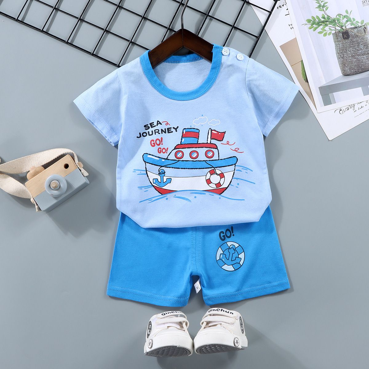 Conjuntos Infantis Mãe e Filhos Roupas Menino Menina Camiseta Shorts 2PÇS Verão Algodão Manga Curta Roupas de Bebê Infantil Terno
