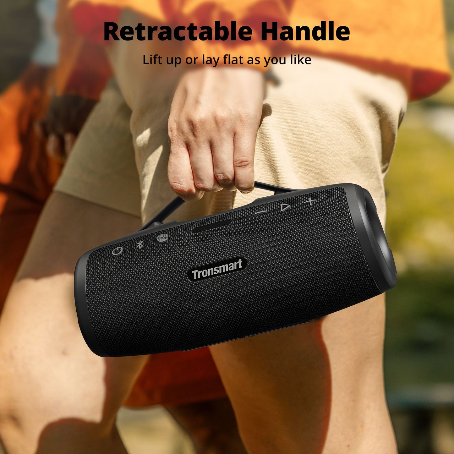 Tronsmart Mirtune S100 Speaker Bluetooth Powerful Speaker with 50W, IPX7 Waterproof, Retractable Handle, Built-in Powerbank