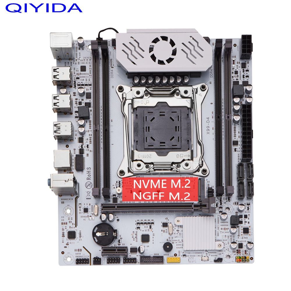 Placa-mãe QIYIDA X99 D4 TPM2.0 LGA 2011 3 com slot M.2 Suporte a chipset X99 C612 Memória DDR4 SATA3.0 USB3.0 PCI16X