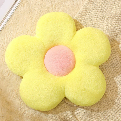 Flower Cushion Girly Room Decor Sunflower Pillow Bay Window Pink Flower Setting for Kids Bedroom Seat Pillow