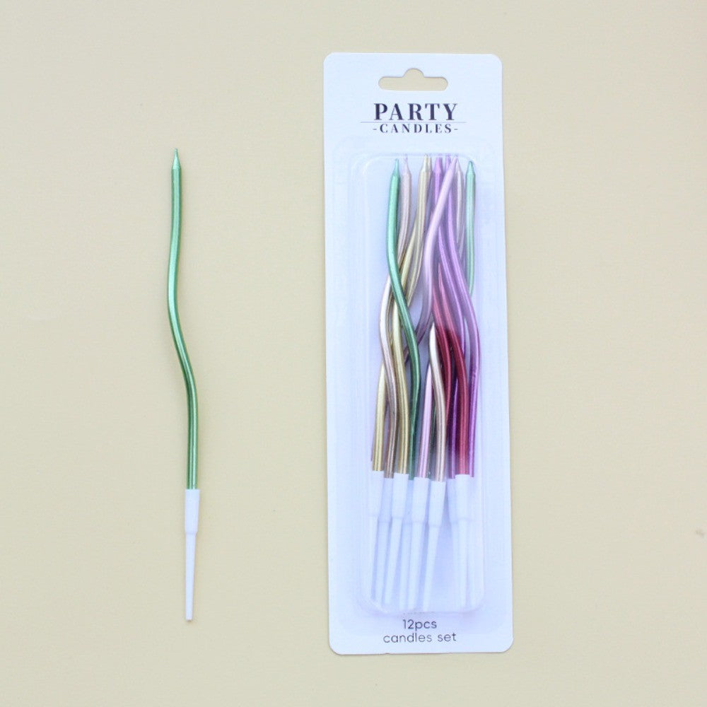 6/12/48pcs Birthday Candles Spiral Cake Candles  Long Thin Cake Candles For Wedding Party And Cake Decoration