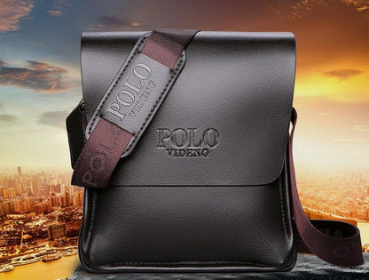 Men's POLO Crossbody Bag Casual Business Style Vertical Shoulder Bag High-quality Leather Trendy Men's Bag Daily Commuting