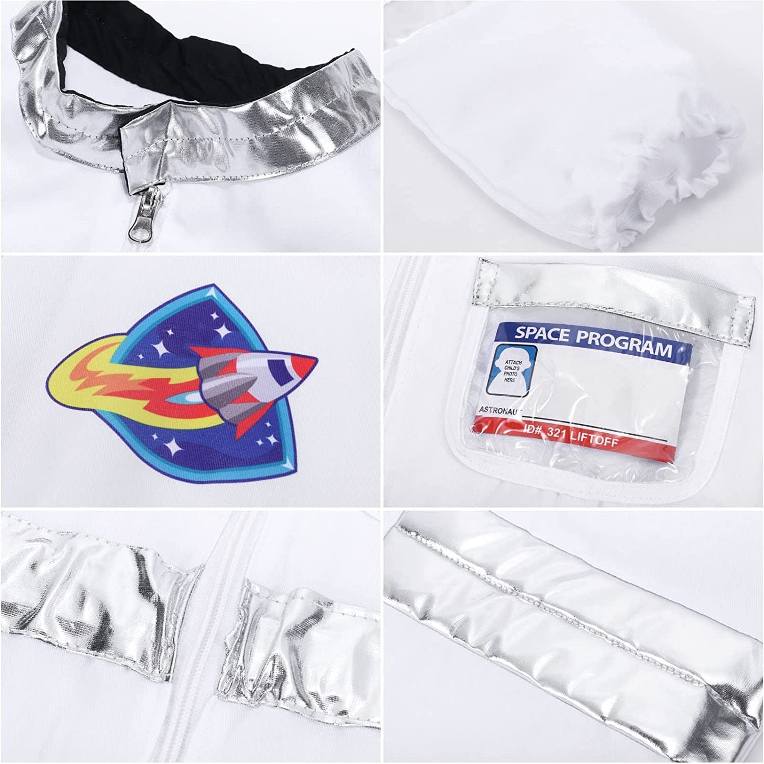 Halloween Astronaut Cosplay Costume Kids Boy Girl Jumpsuit Cartoon Space Party Spaceman Outfit White Spacesuit Bodysuit Clothing