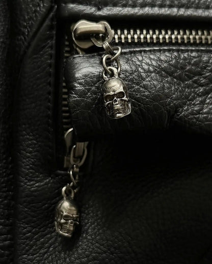 Affliction Jackets New Hip Hop Skull Embroidery Harajuku Fashion Pu Leather Men Jacket Long Sleeve Zipper Jacket Coat Streetwear