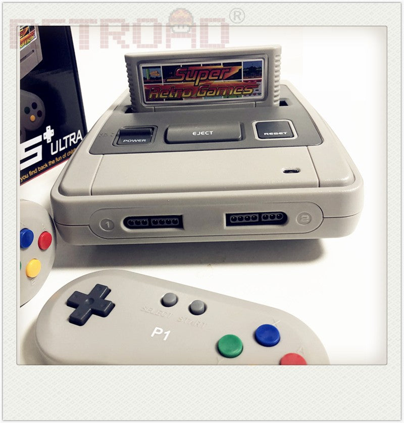 RETROAD 5+Ultra SUPER HD ENTERTAINMENT Main Console Support Super NES/Super Famicom PAL&NTSC Game Cartridge Original Size