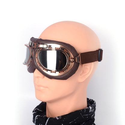 Retro Motorcycle Goggles Glasses Vintage Moto Classic Goggles for Harley Pilot Steampunk ATV Bike Copper Helmet